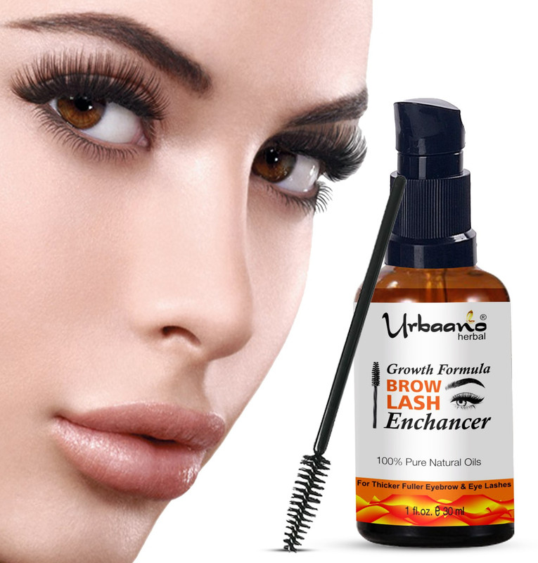 Urbaano Herbal Eyebrow & Eye Lash Enhancer Growth Serum (With Organic Castor Oil & Almond Oil) 30 ml(Natural)
