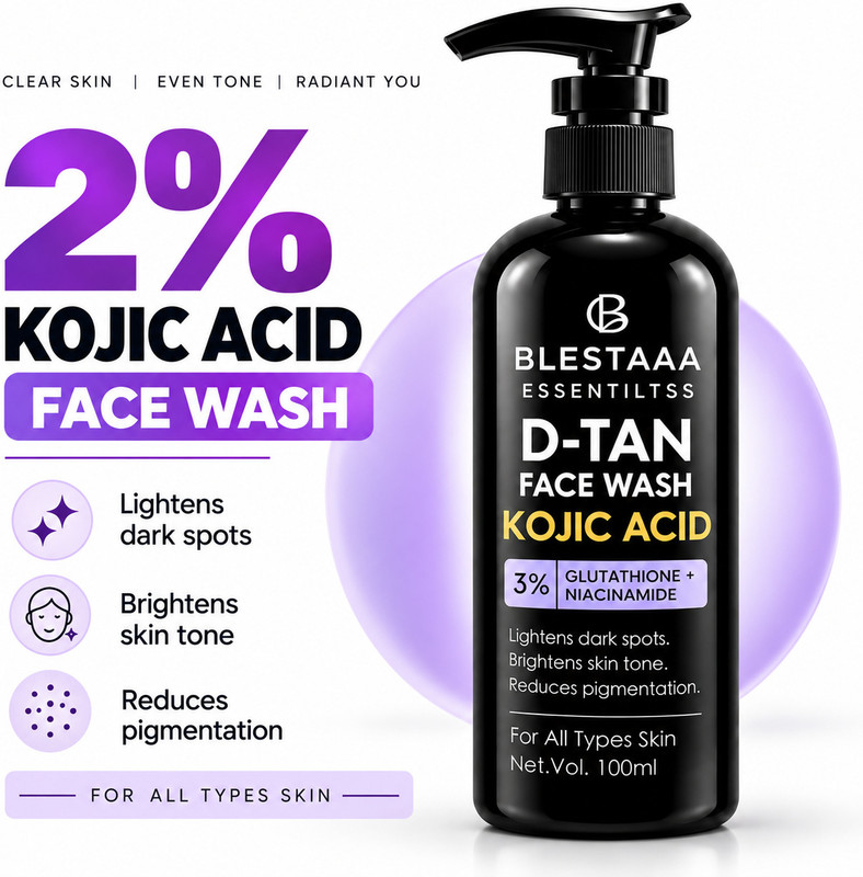 blestaaa essentialss Kojic Acid Bright & Even Tone with Niacinamide and Glutathione  Men All Skin Types Face Wash(100 ml)