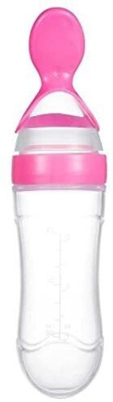 DEE Sons Silicone Squeeze Food Feeder with Feeding Spoon Ultra Soft Spoon  - Food Grade Silicone(Multicolor)