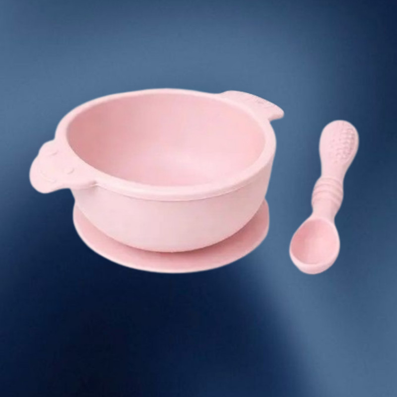 arivya Strong Hold Silicone Bowl for Baby Meal Safety  - sillicon(Pink)