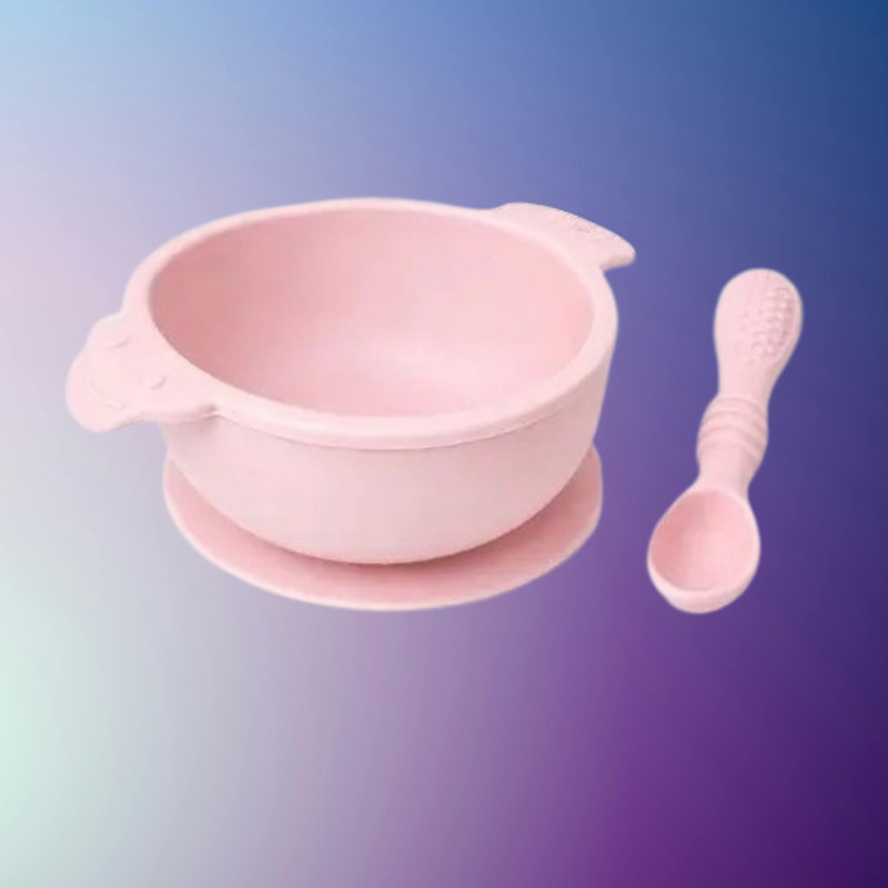 arivya Durable Silicone Feeding Bowl for Baby Everyday Use  - sillicon(Pink)