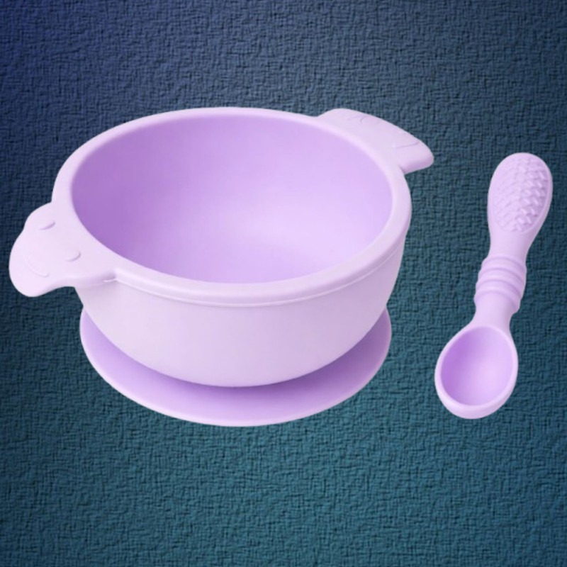 arivya Soft Silicone Baby Bowl with Spill Control Structure  - sillicon(Purple)