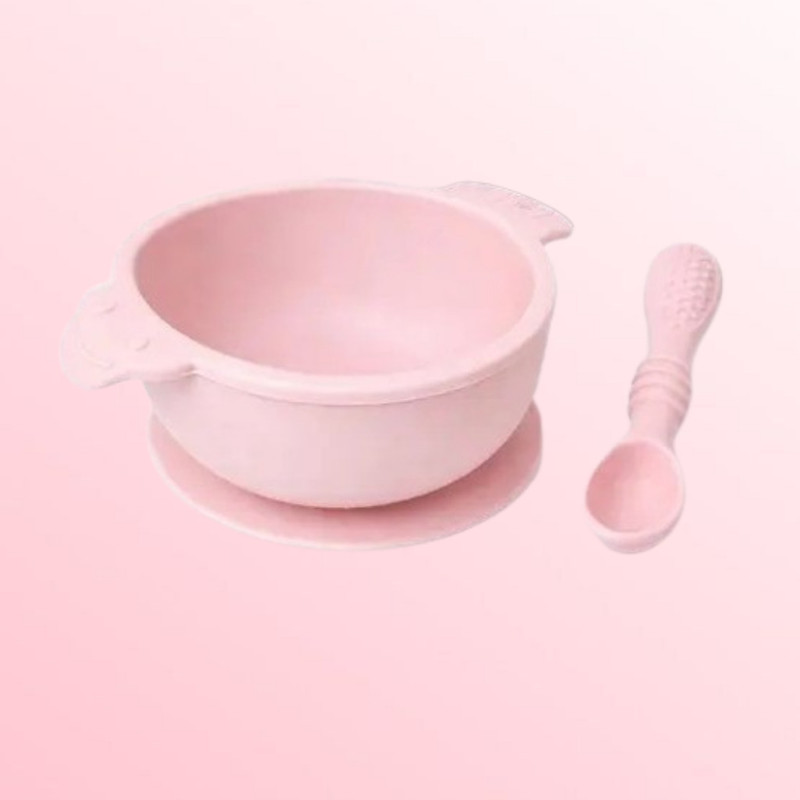 arivya Baby Feeding Silicone Bowl with Anti Tip Function  - sillicon(Pink)
