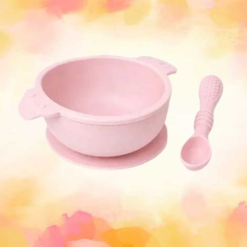 arivya Easy Scoop Silicone Baby Bowl with Stable Suction Bottom  - sillicon(Pink)