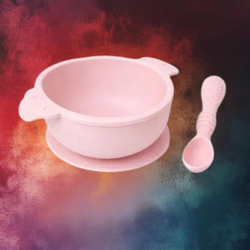 arivya Safe Silicone Feeding Bowl with Rounded Corners  - sillicon(Pink)