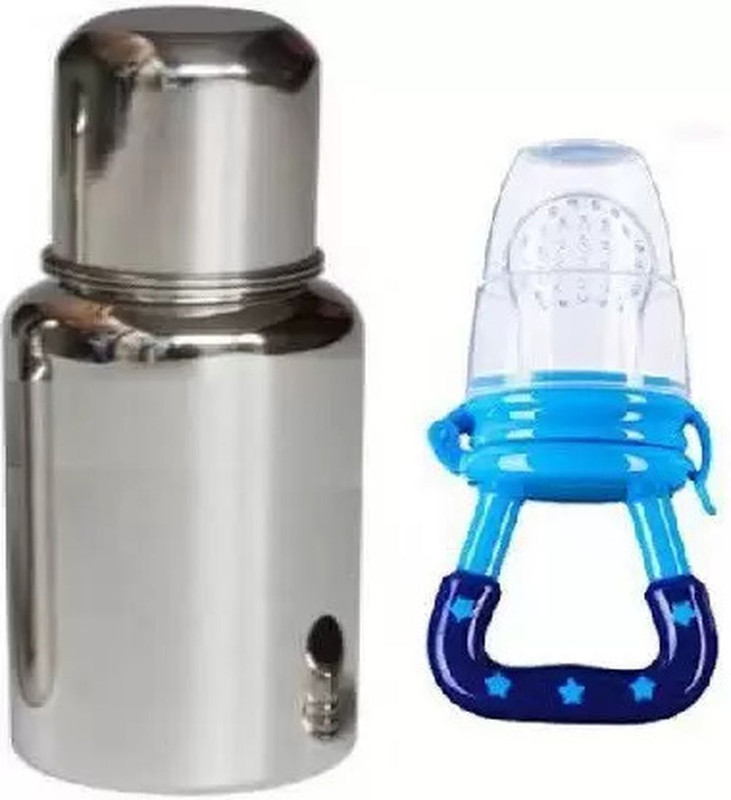 Radiant Fashion World New Baby Fedding Utensils Combo of Milk bottle,Feeder,Teether for Baby Care - Stainless Steel(Blue)