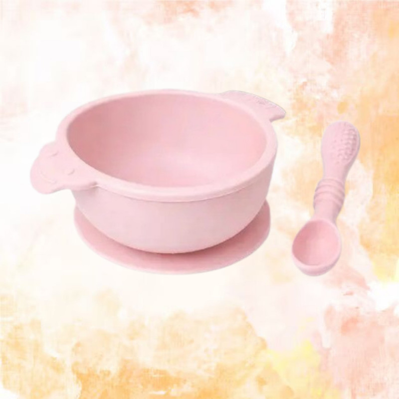 arivya Soft Silicone Baby Feeding Bowl with Secure Grip Bottom  - sillicon(Pink)