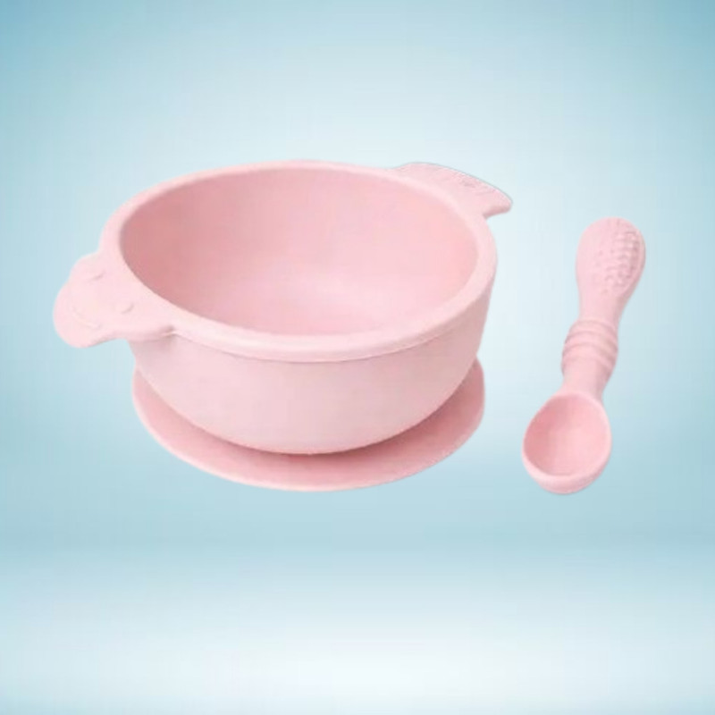 arivya Heat Safe Silicone Feeding Bowl for Baby Food Serving  - sillicon(Pink)