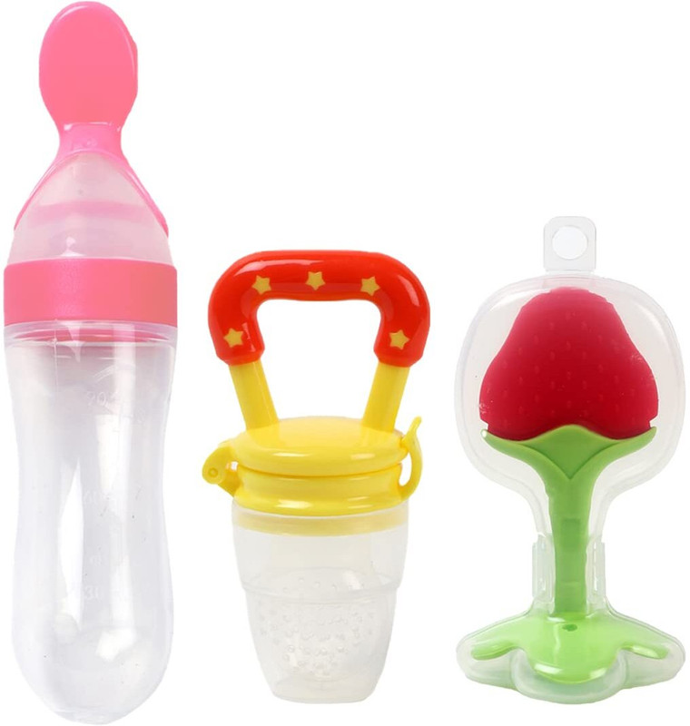 GHLARJAISA Silicone Feeding Milk Bottle & Baby Fruit feeder & Teether Teether and Feeder(Multicolor)