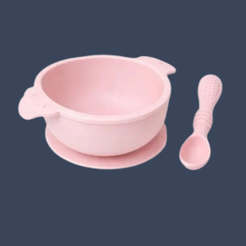 arivya Stable Feeding Silicone Bowl for Toddler Meal Time  - sillicon(Pink)