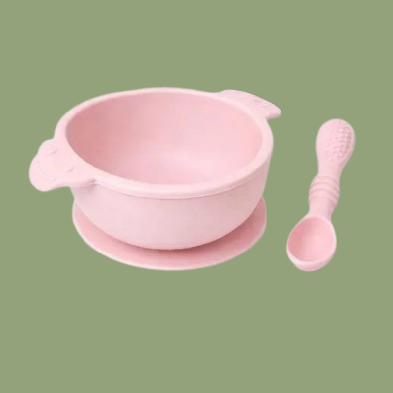 arivya Baby Silicone Bowl with Suction Grip Base Stability  - sillicon(Pink)
