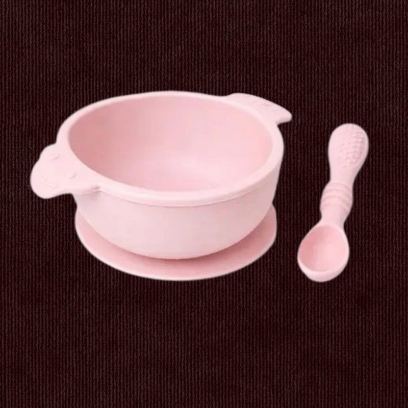 arivya Safe Touch Silicone Bowl for Easy Baby Feeding and Training  - sillicon(Pink)
