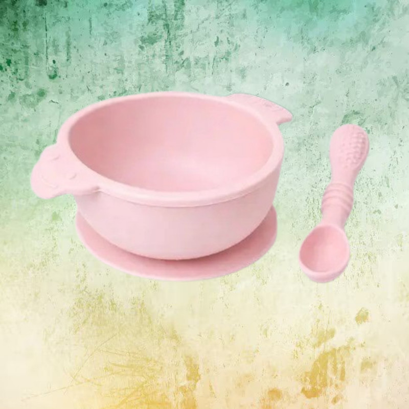 arivya Anti Tip Silicone Baby Bowl for Easy Meal Time  - sillicon(Pink)