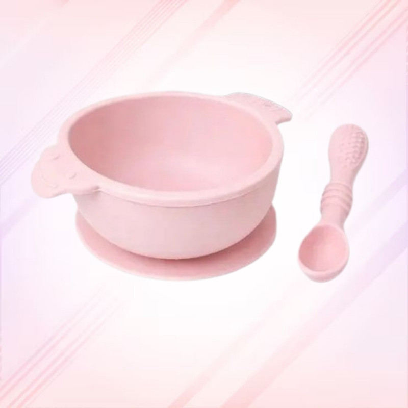 arivya Non Slip Baby Feeding Bowl with Deep Curve Silicone Design  - sillicon(Pink)