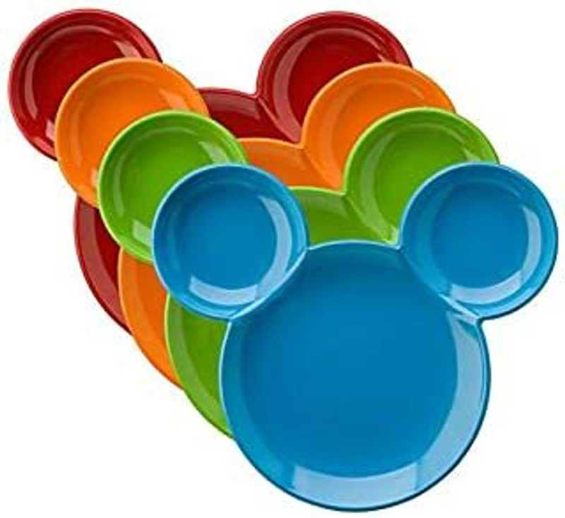 JYOTCREATION Pack Of 4 Unbreakable Children's Plastic Mickey Minnie Shaped Serving Food Plate  - Plastic(Multicolor)