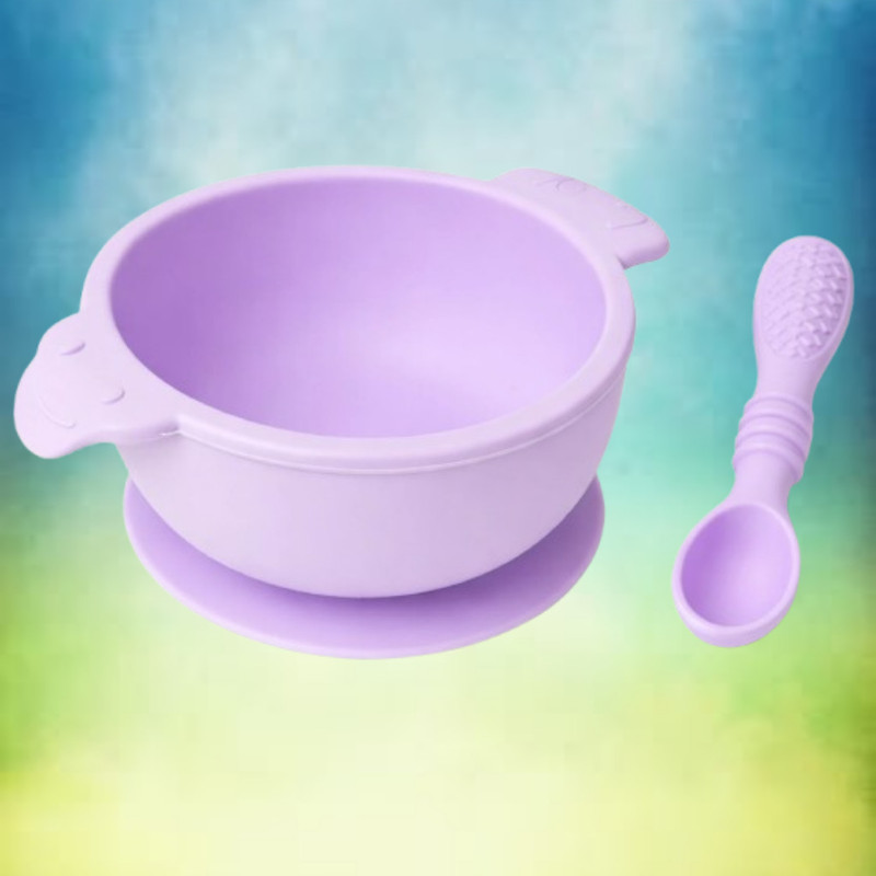 arivya Easy Scoop Silicone Baby Bowl with Deep Capacity  - sillicon(Purple)
