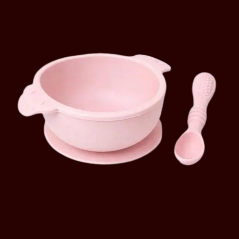 arivya Non Spill Silicone Bowl for Baby Food Practice  - sillicon(Pink)