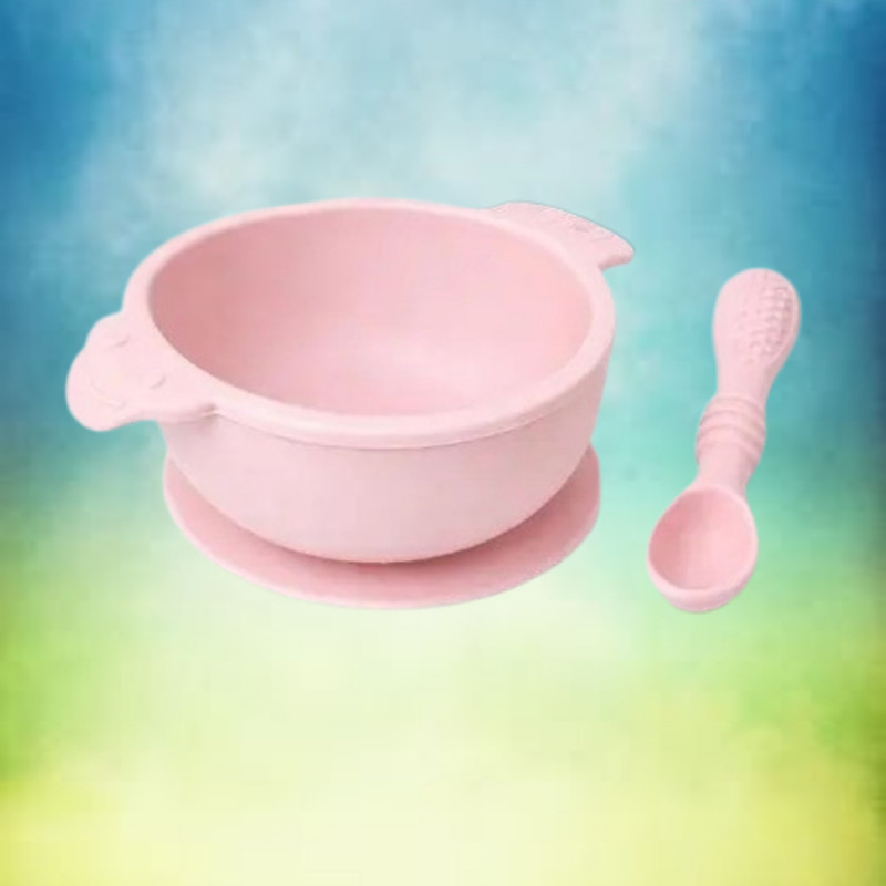 arivya Silicone Baby Bowl with Strong Grip and Deep Capacity  - sillicon(Pink)