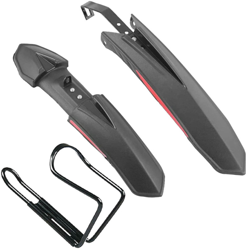 NSV Bicycle Fender Front & Rear Mudguard With Cycle Chain Lock & Cycle Bottle Holder Full Length Front & Rear Fender(Black)