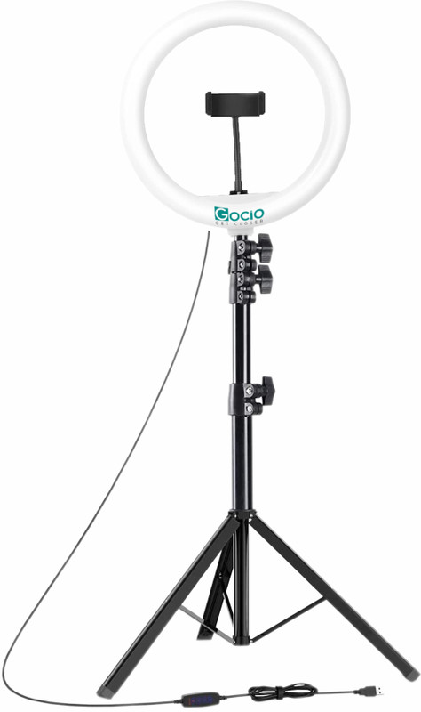 ROUND LIIGHT Premium 10 Inches Big LED Ring Light with 7 feet Tripod Stand for Camera Smartphone, YouTube Video Shoot/Makeup Shoot/Studio Shoots/Instagram Video Shoot. Ring Flash(White)