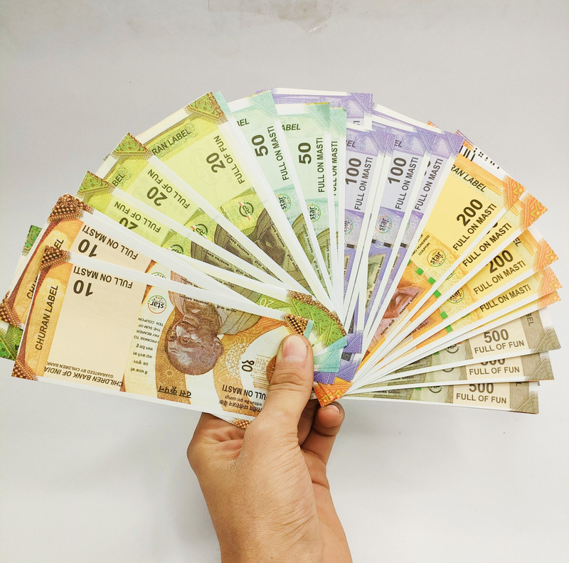 BBS DEAL (10*6=60 note )Dummy Currency Notes Units Denomination New Fake currency Note Gag Toy(Multicolor)