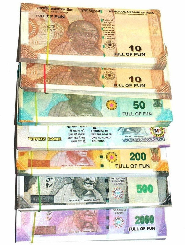 Style Mania Combo (20 Each x 7=140 Nakli Note) Playing Indian Currency Notes for Fun Paper Kids churan wale Note (( Nakli Note-10,20,50,100,200,500,2000 )) dummy notes Gag Toy