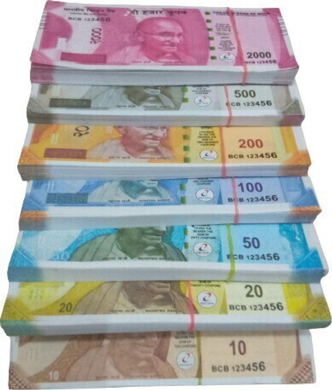 BBS DEAL Combo Gift Pack (4 Each x 8=32 Nakli Note) Playing Indian Currency dummy Notes for Fun Paper Kids churan wale Note ( Nakli Note-5,10,20,50,100,200,500,2000 ) joke fake Nakli Indian Notes Gag Toy (Multicolor) New Fake currency Note Gag Toy(Multicolor)