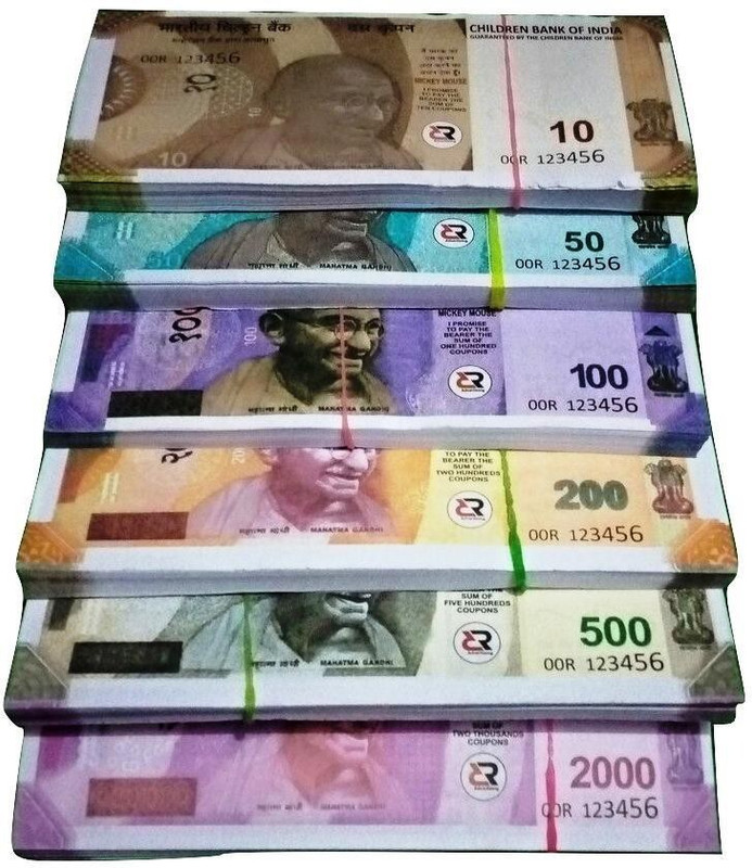 sehgal Indian Currency Playing/Fake Notes Combo (20*7=140 Notes) (Rs.10, Rs.20, Rs.50, Rs.100, Rs.200, Rs.500, Rs.2000 Notes) note Gag Toy(Multicolor)