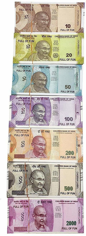 Qweezer (20*6=120 Note ) New Latest design Fake Money note for kids Money Gag Toy note Gag Toy(Multicolor)