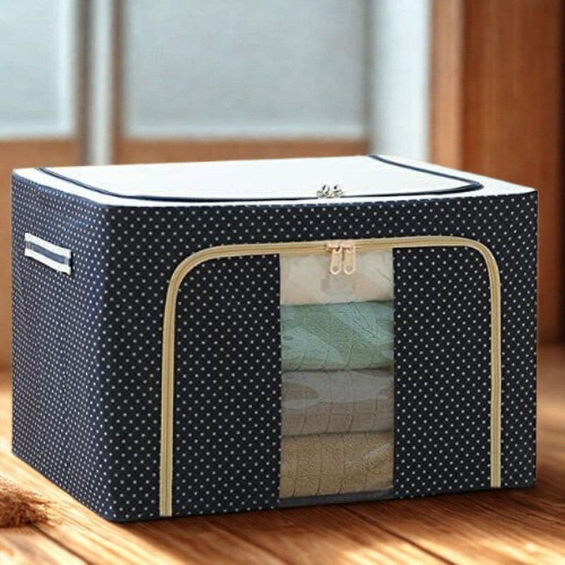 royalcart Dress Storage Box 66L – Foldable Cloth Organizer with Clear Window Dress Storage Box 66L – Foldable Cloth Organizer with Clear Window Dress Storage Box 66L – Foldable Cloth Organizer with Clear Window(Multicolor)