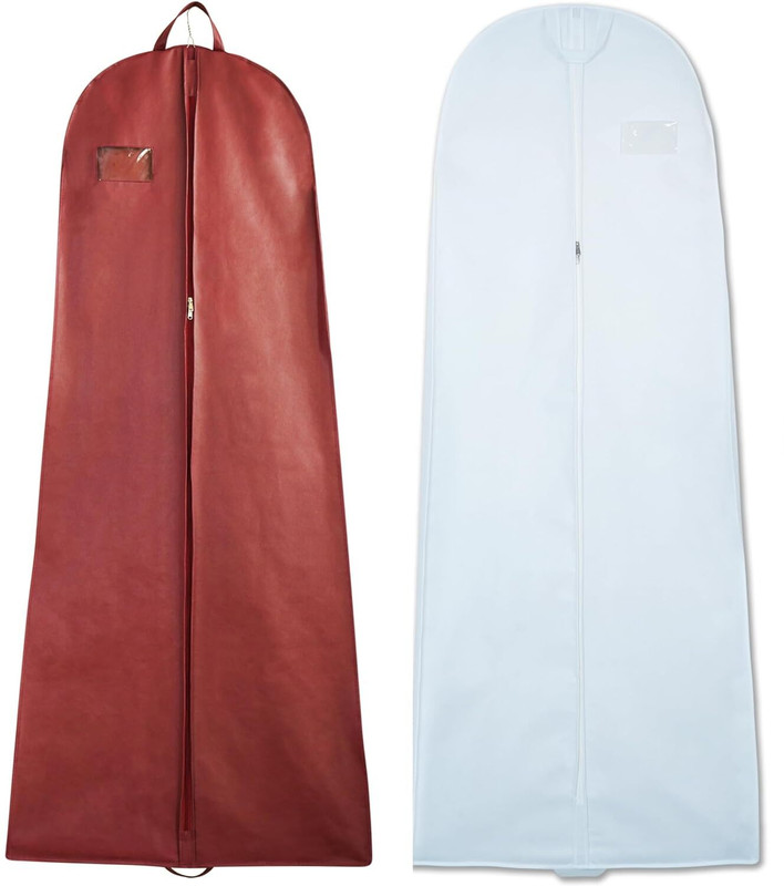 Sameer Enterprises Gown Storage Clothes Cover Travel Garment Bag Wedding Gown Long Dress & Lehenga Sameer Wedding Lehenga Storage Garment Bags 72" Inch Long Gusseted Zipped Non-Woven Fabric (Pack of 2) (Maroon and Blue)(Blue, Maroon)