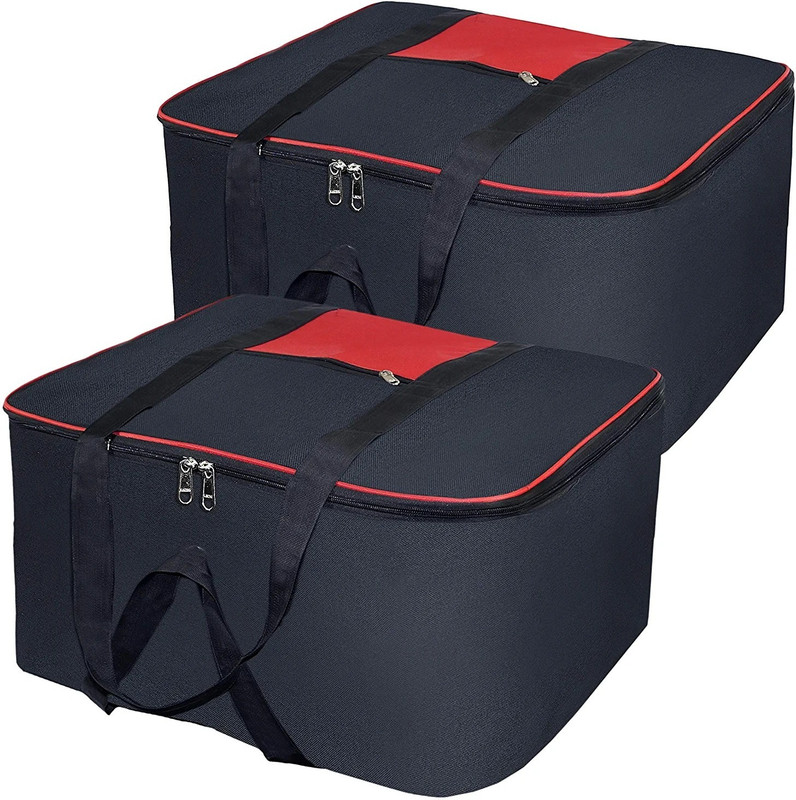 BB BACKBENCHERS Blanket cover/ Duvet Cover/ Quilt Cover Premium-Quality Double Blanket Cover Storage Bag For Wardrobe Organizer Blanket Storage bags-Big in size Solid Black Duvet Cover Pack of 2(Black, Red)