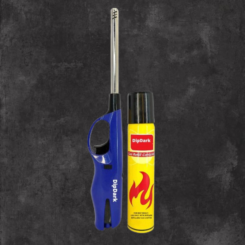 DipDark Refillable Gas Lighter with Adjustable Flame Control Plastic Gas Lighter(Blue, Pack of 1)