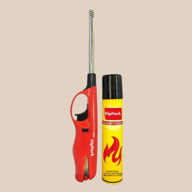 DipDark Multi Utility Gas Lighter with Easy Handling Plastic Gas Lighter(Red, Pack of 1)