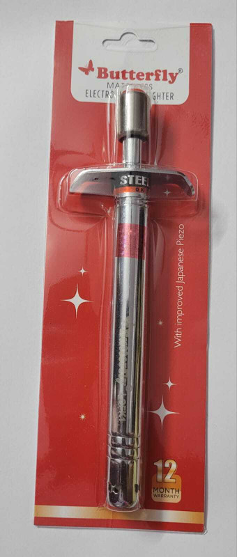 Butterfly Steel Gas Lighter(Silver, Pack of 1)