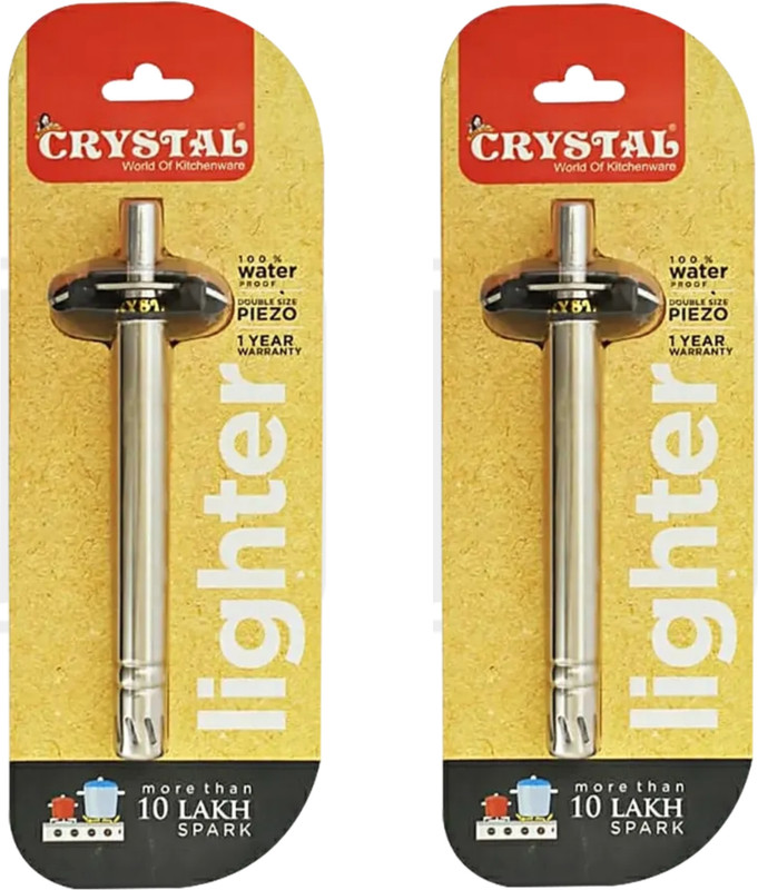 CRYSTAL Crystal gas lighter , 2 pcs. Packing Steel Gas Lighter(Steel, Pack of 2)