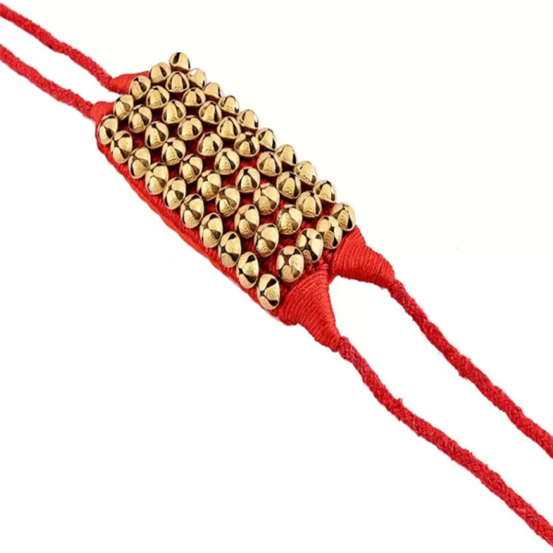 SKSM METALS Premium ghungroo 5 line double string pad 100 bells ANKLET BELL Ghungroo Bells(100 Pieces, 2 inch)