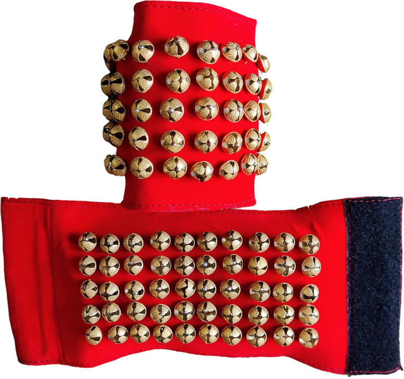 SKSM METALS Premium Ghungroo 5 Line Ghungroo Velcro adjustable strap Ghungroo Bells(100 Pieces, 2 inch)