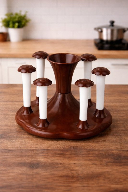 Cre8Kitchwere Plastic Glass & CutleryStand for 6 Glasses Stand for Kitchen Organizer Set 1 Plastic Glass Holder