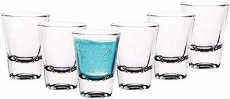 tyche enterprise (Pack of 6) (Pack of 6) Great for Whisky Brandy Vodka and Tequila Shot Glass Set (60 ml, Glass) Glass Set Shot Glass(60 ml, Glass, Clear)
