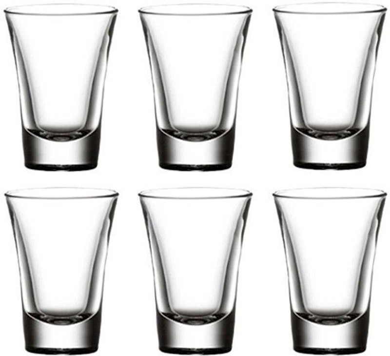 SKD STORE (Pack of 6) Drinking Glassware For Vodka Tequila Liquor Glass Set Glass Set Shot Glass(60 ml, Glass, Clear)
