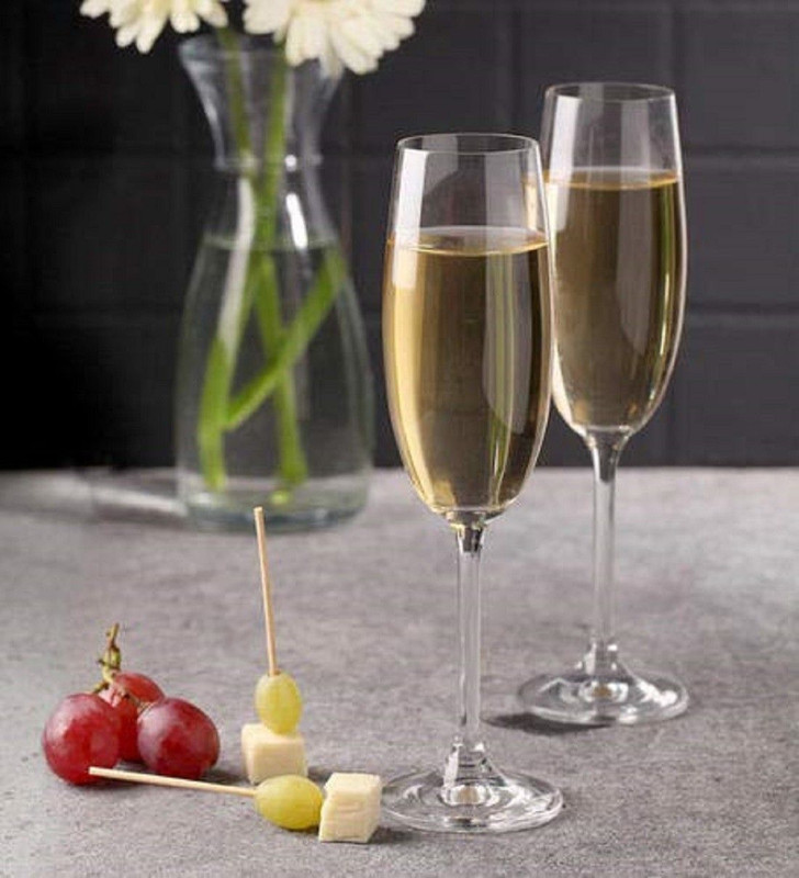 New Town (Pack of 2) Crystal Wine Glass Glass Set Wine Glass(200 ml, Glass, Clear)
