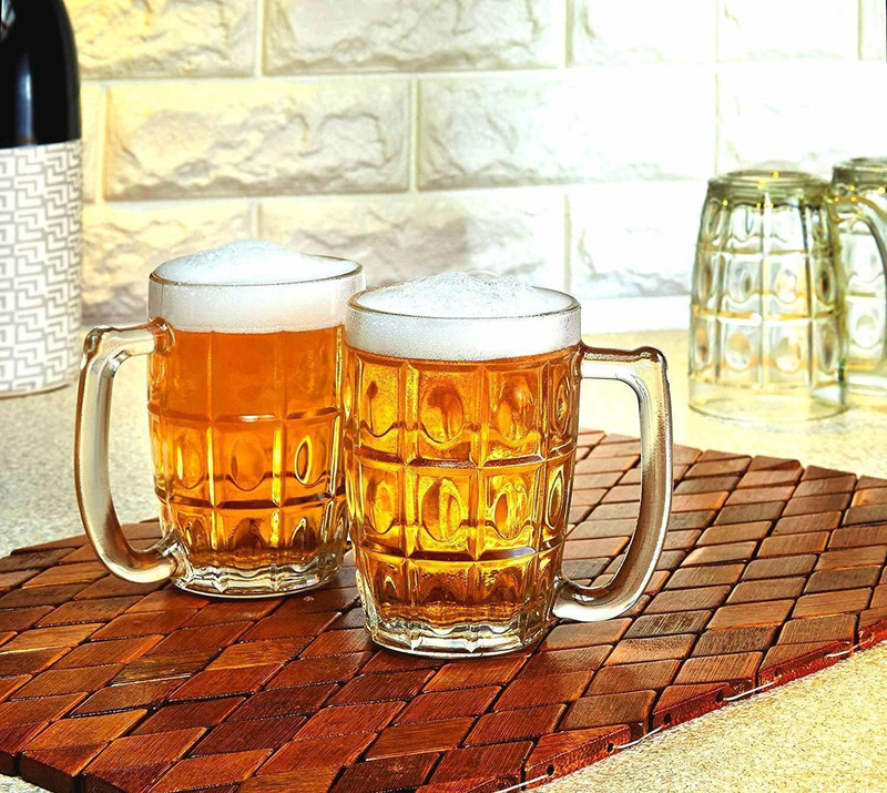 Krsna Enterprise (Pack of 2) 11520 Glass Set Beer Glass(350 ml, Glass, Clear)