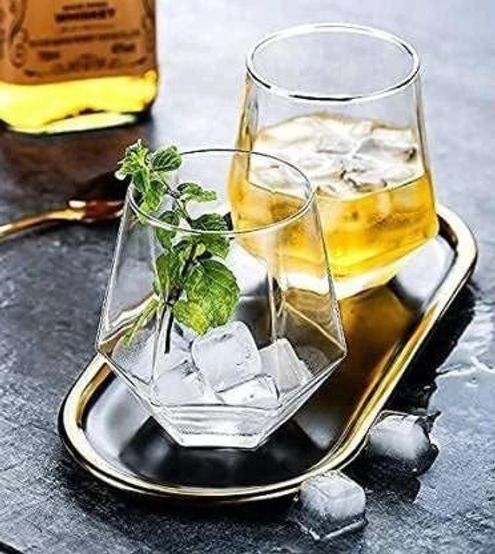 otak (Pack of 2) Premium Quality Crystal Clear Fancy (1 pc.) Scokch glass Glasses Set Glass SET Glass Set Whisky Glass(320 ml, Glass, Clear)