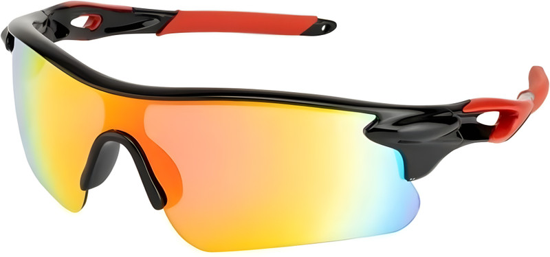 Zugatti Sports Goggle UV400 Protection, Mirrored, Polarized, Cycling, Running, Golf Cycling Goggles(Red)