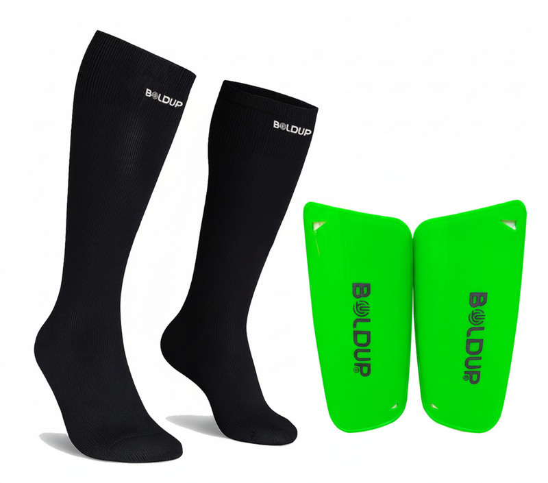 BOLDUP Football Shin Guard with Adjustable Daddu blue new with socks 2 pc Football Shin Guard(Blue)