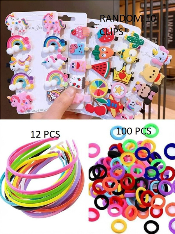 KVY COLLECTION Baby Girl Hair Accessories Combo 122 Pcs Baby Girl Set Hair Clip(Multicolor)
