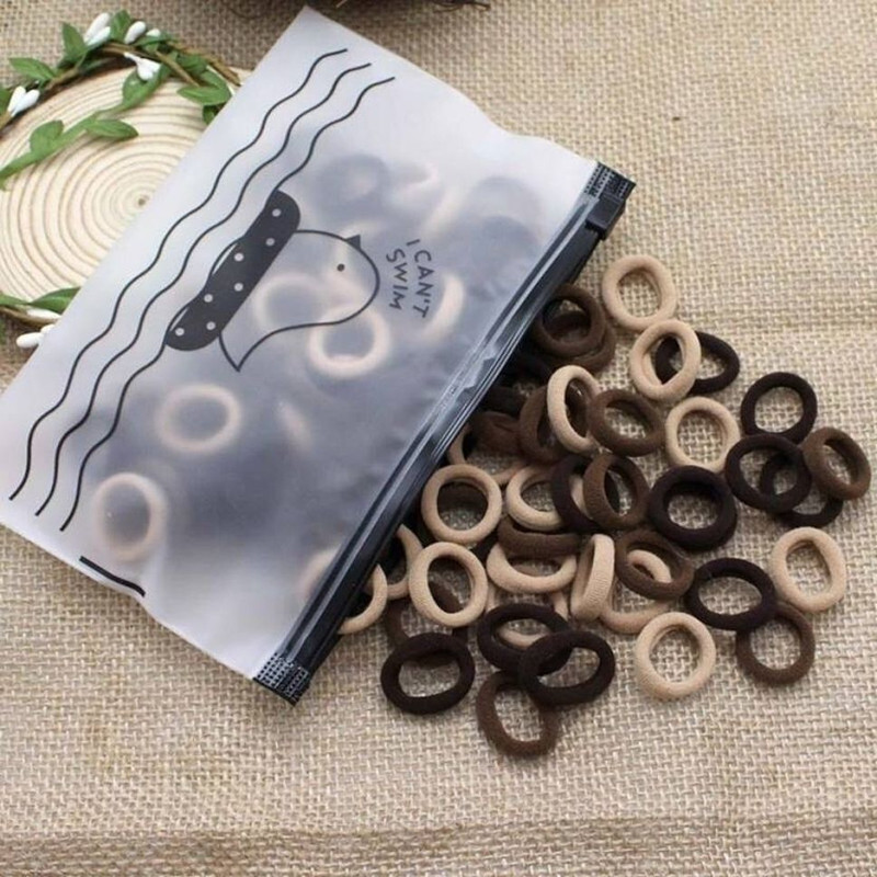 itzgold 100 Pieces Baby Girl's Mini Elastic Soft Rubber Hair Bands Rubber Band Rubber Band(Brown, Black)