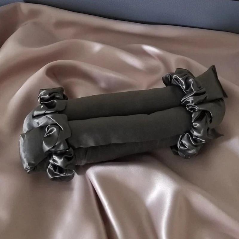 Maa shopping Silk satin curling heatless ribbon set with 2 Scrunchies(pack of 1) Hair Curler(gray)