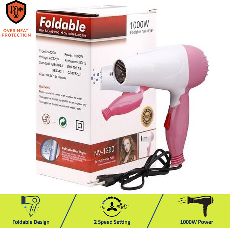 Youthfull Hair Dryer NV-1290 professional electric Hair Dryer Hair Dryer(1000 W, Multicolor)